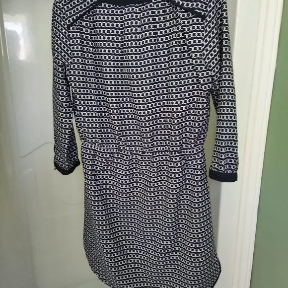 Maison Coupe, size US 4, dark navy / black and white chain design - Picture 2 of 5